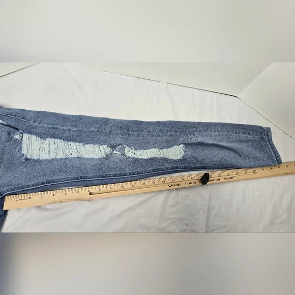 True Religion Jennie Curvy Skinny Mid-Rise Jeans Destroyed Women's 28 Blue - Picture 13 of 14